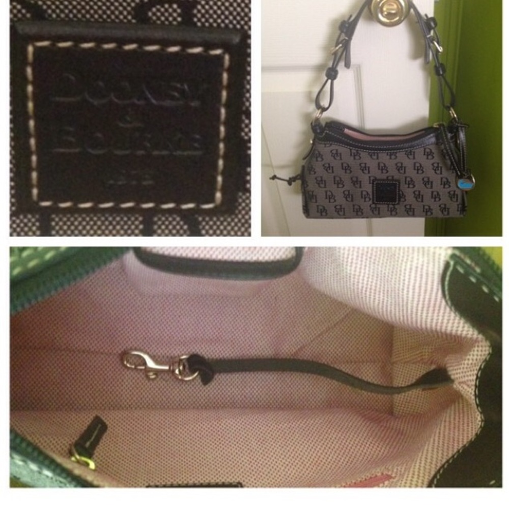 Dooney & Bourke Black and Cream Monogram Shoulder Bag